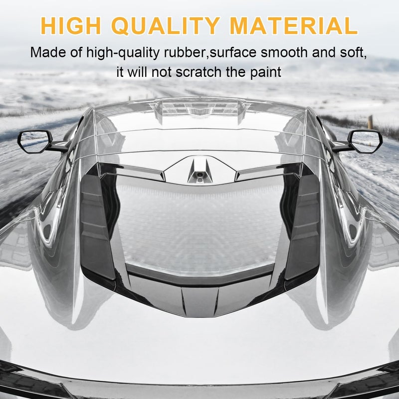 DSISIMO Rear Dry Bay Vent Blocks Cover & Rear Window Spoiler,Hatch Hood Wash Cover Compatible with for Chevy Corvette C8 Z51 Z06 E-Ray Stingray Coupe 2020-2025 Engine Bay Air Vent Inserts Protection - Image 2